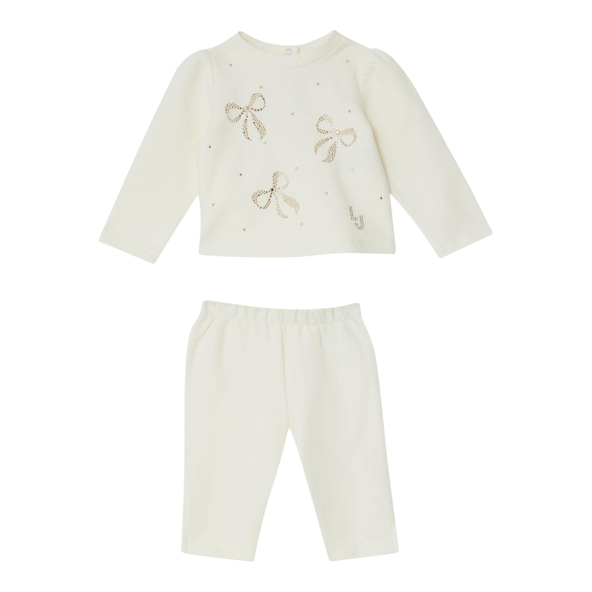 LIU JO completo 2 pezzi felpa-pantalone tinta unita Panna per Neonata HF4072 PANNA LIU JO