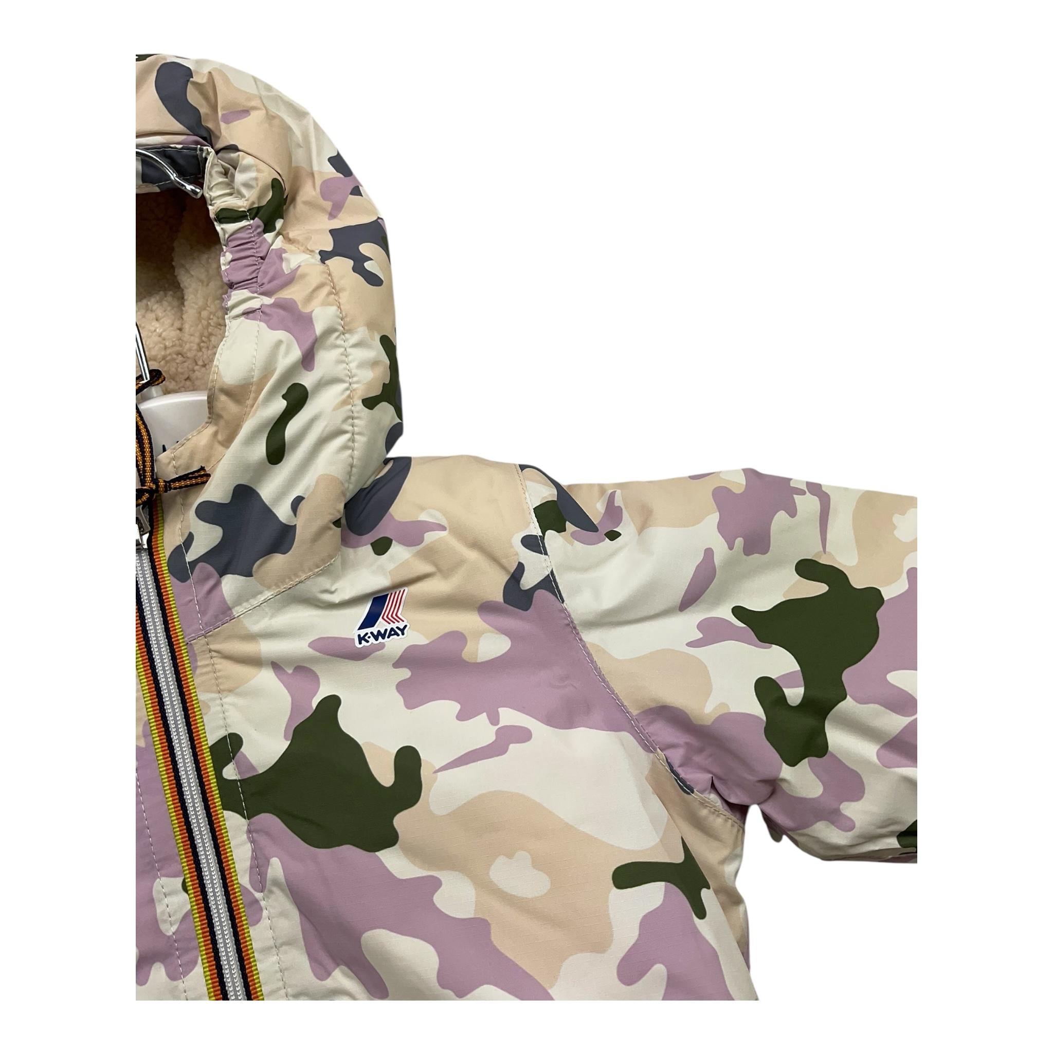 K-WAY giubbino sampa fantasia militare con cappuccio Panna per Neonata K6128PWA PANNA K-WAY