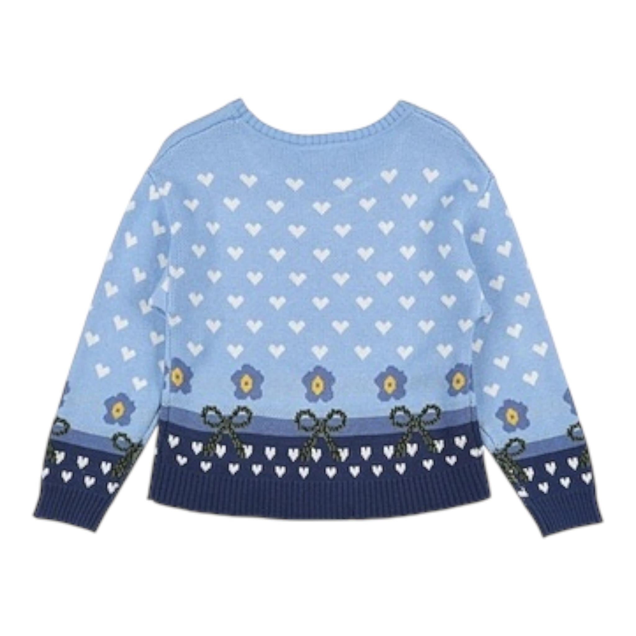 MONNALISA maglia tinta unita con fantasia Azzurro per Bambina 19B613 AZZURRO MONNALISA
