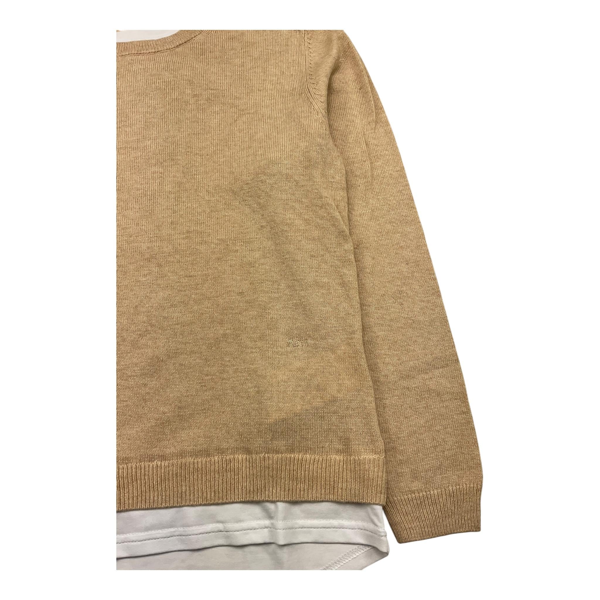 PAOLO PECORA maglia girocollo tinta unita con finta shirt Beige per Bambino PP4095 BEIGE PAOLO PECORA