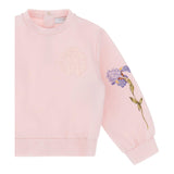 ROBERTO CAVALLI felpa chiusa girocollo tinta unita con stampa in contrasto Rosa per Bambina TJT661J ROSA ROBERTO CAVALLI