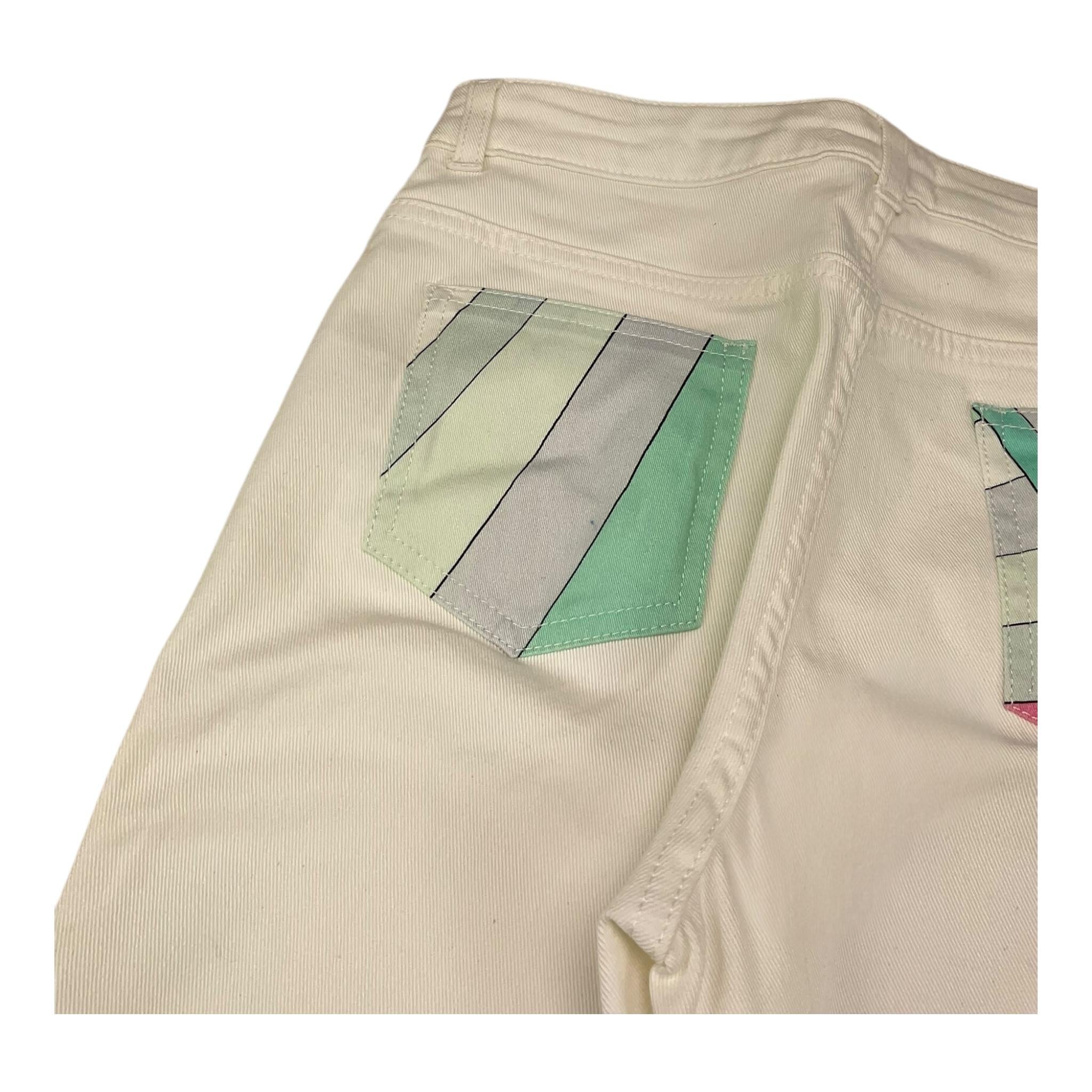 EMILIO PUCCI jeans tinta unita modello zampa Panna per Bambina PT6B10 PANNA EMILIO PUCCI
