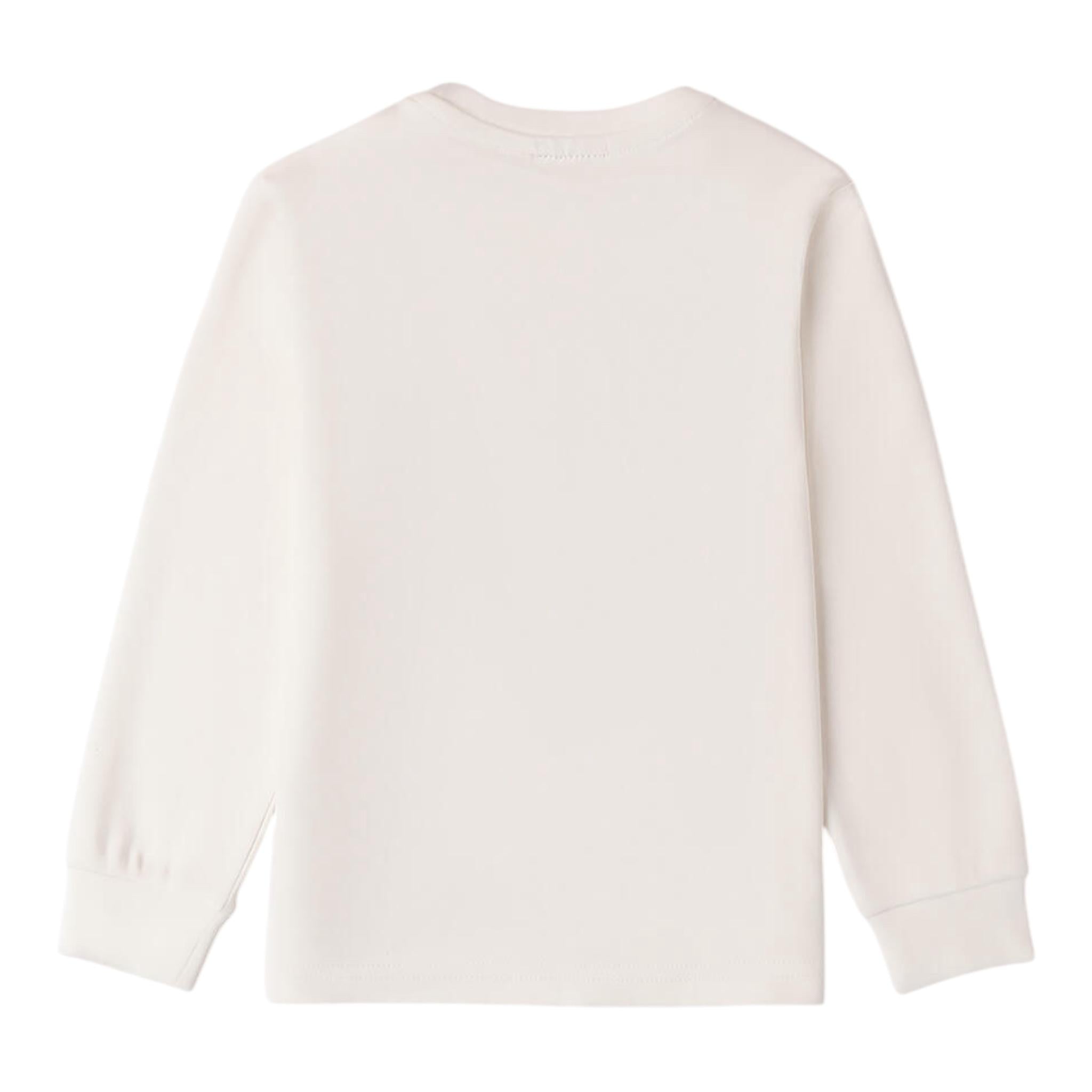SARABANDA shirt girocollo tinta unita con stampa in contrasto Panna per Bambino 0A146 PANNA SARABANDA