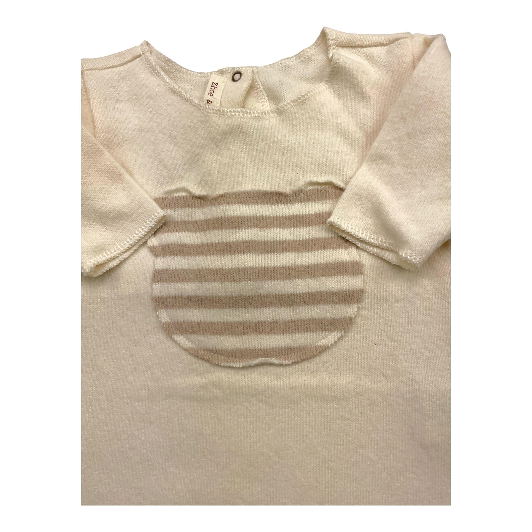 ZHOE & TOBIAH tutina tinta unita con stampa Panna per Neonato KTT6 PANNA ZHOE & TOBIAH