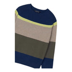 NUKUTAVAKE maglia tricolore con fantasia a righe girocollo Blu per Bambino 7393 BLU NUKUTAVAKE