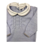 NINNAOH tutina tinta unita con colletto Azzurro per Neonato I20355T AZZURRO NINNAOH