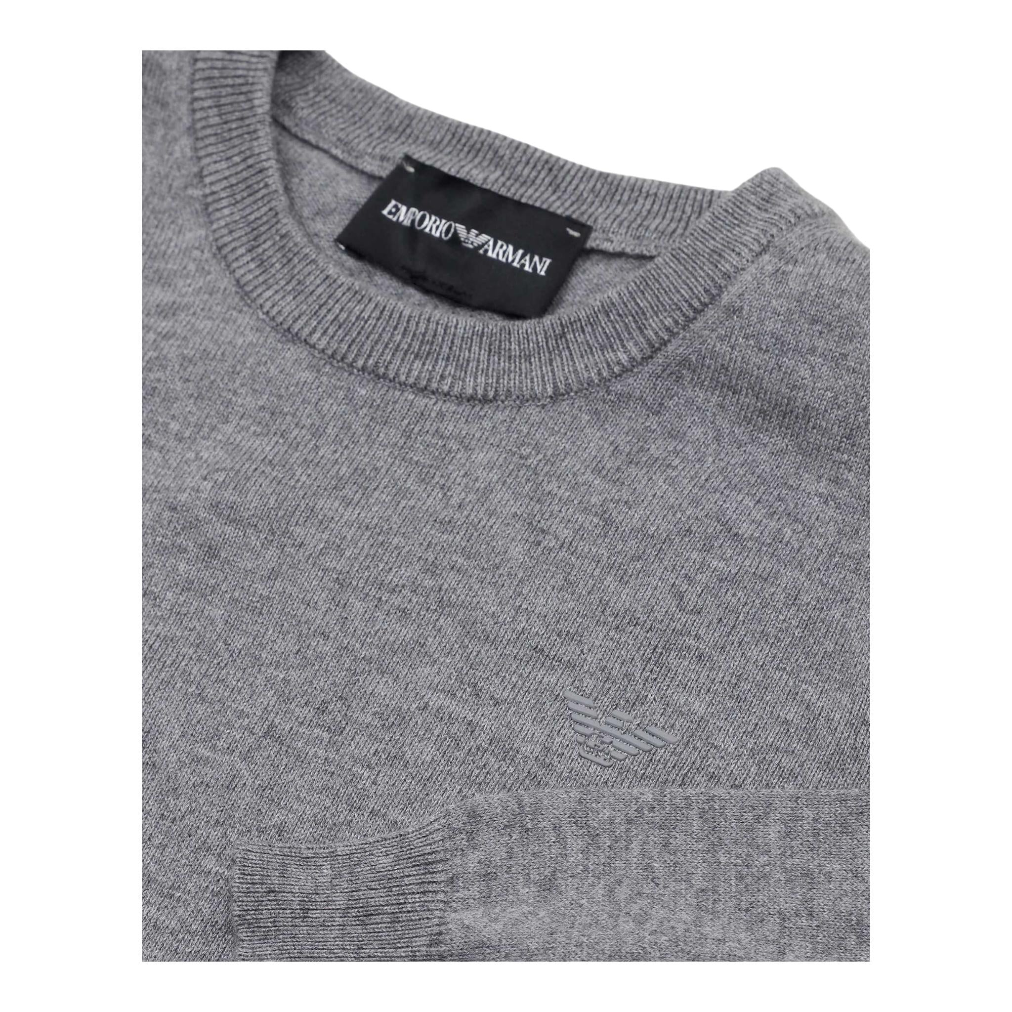EMPORIO ARMANI maglia girocollo tinta unita con logo Grigio per Bambino 8N4MA1 GRIGIO EMPORIO ARMANI