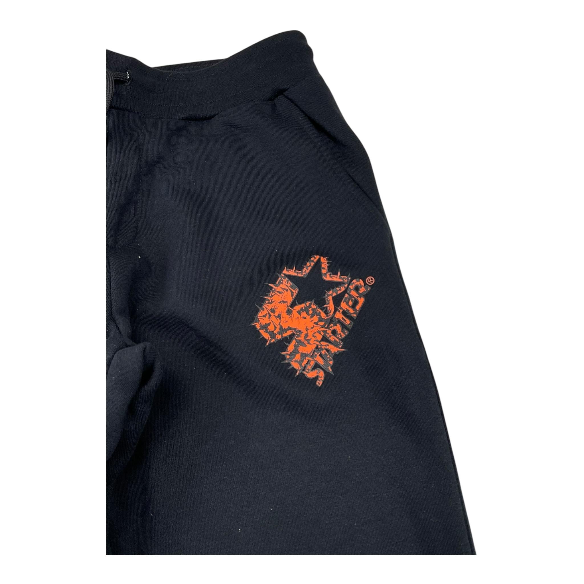 STARTER pantalone tuta tinta unita con stampa in contrasto Nero per Bambino 1318 NERO STARTER