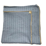 LA STUPENDERIA coperta bicolore con finti bottoni Azzurro/beige per Neonato TBCO60 AZZURRO/BEIGE LA STUPENDERIA