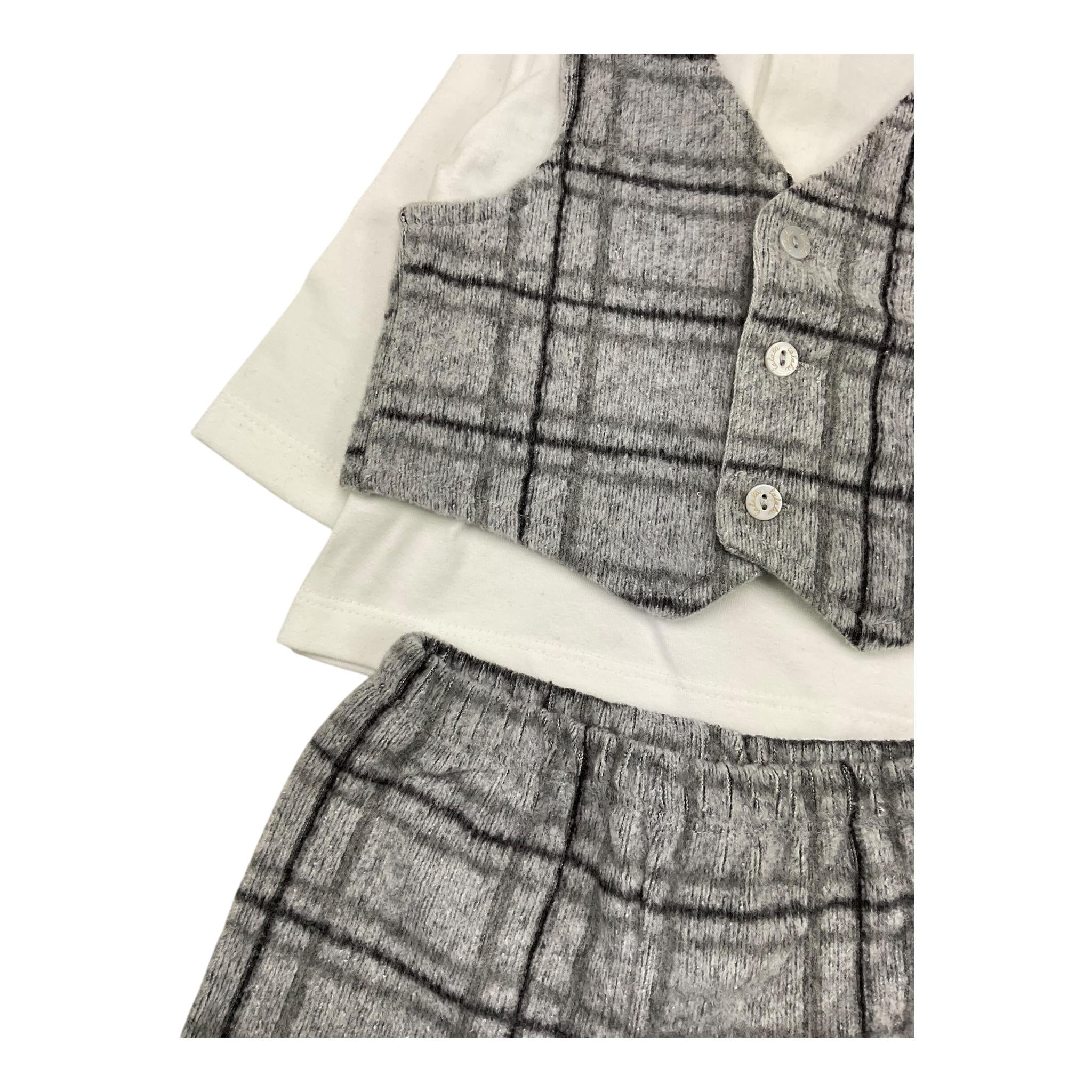 LALALU' completo 2 pezzi shirt-gilet-pantalone Grigio per Neonato CML32L GRIGIO LALALU'
