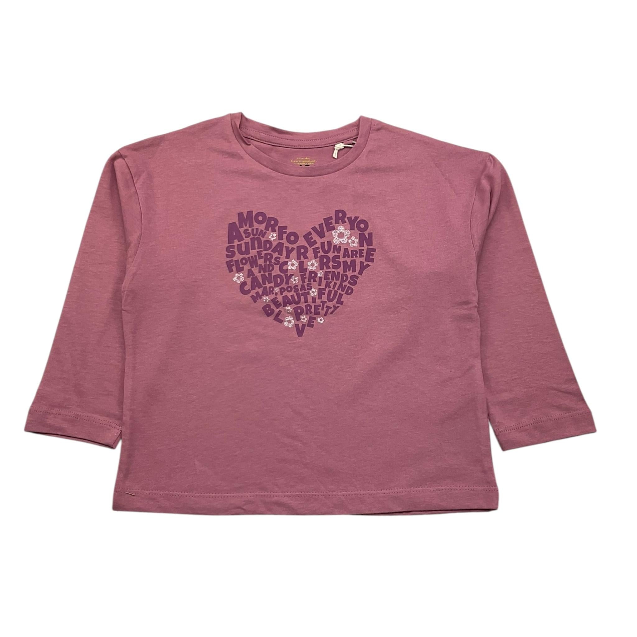 LOSAN shirt girocollo tinta unita con stampa Rosa per Bambina 51032941649018 ROSA LOSAN