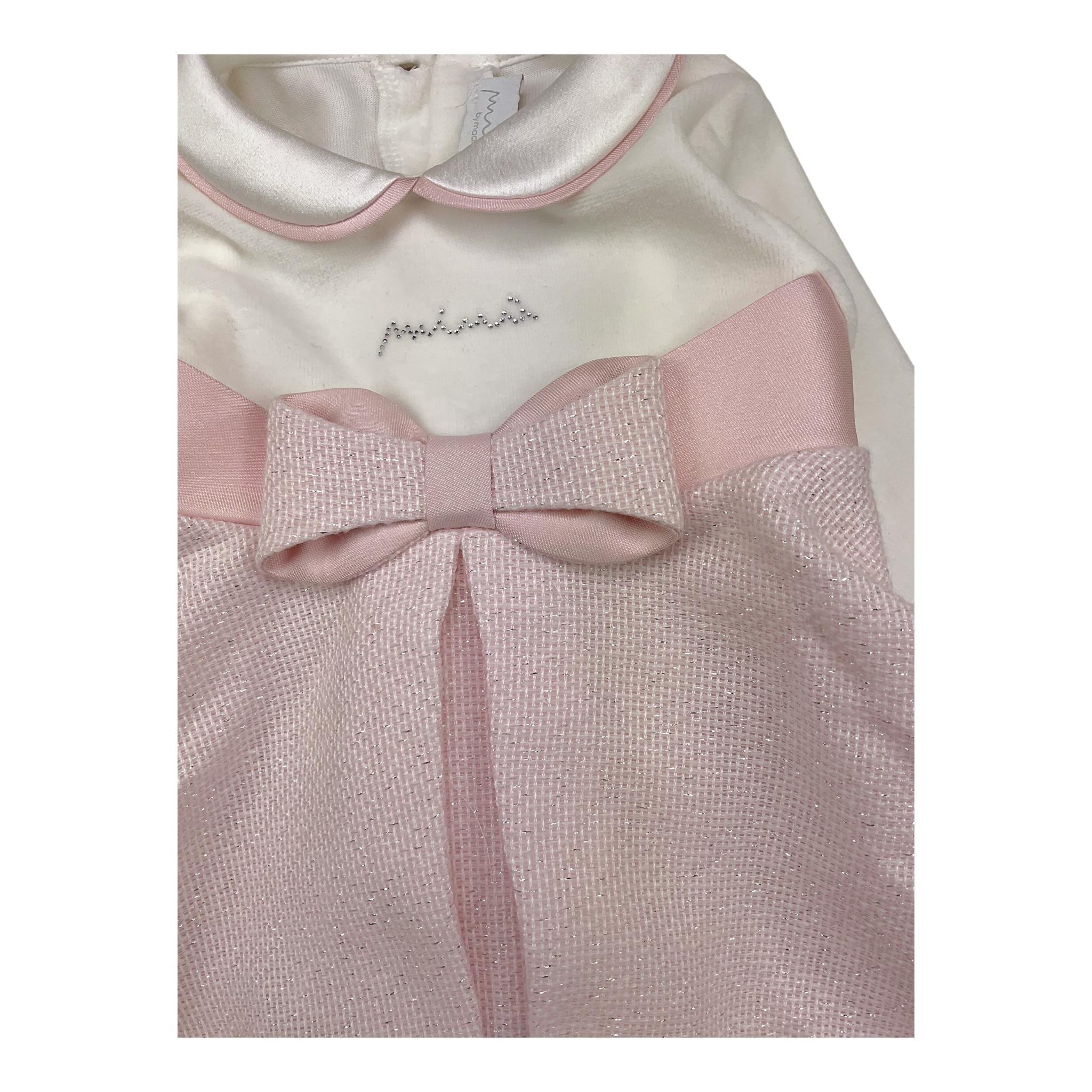 MINIMU' completo 2pz maglia-ghettina tinta unita con contrasti Bianco per Neonata P39103 BIANCO MINIMU'
