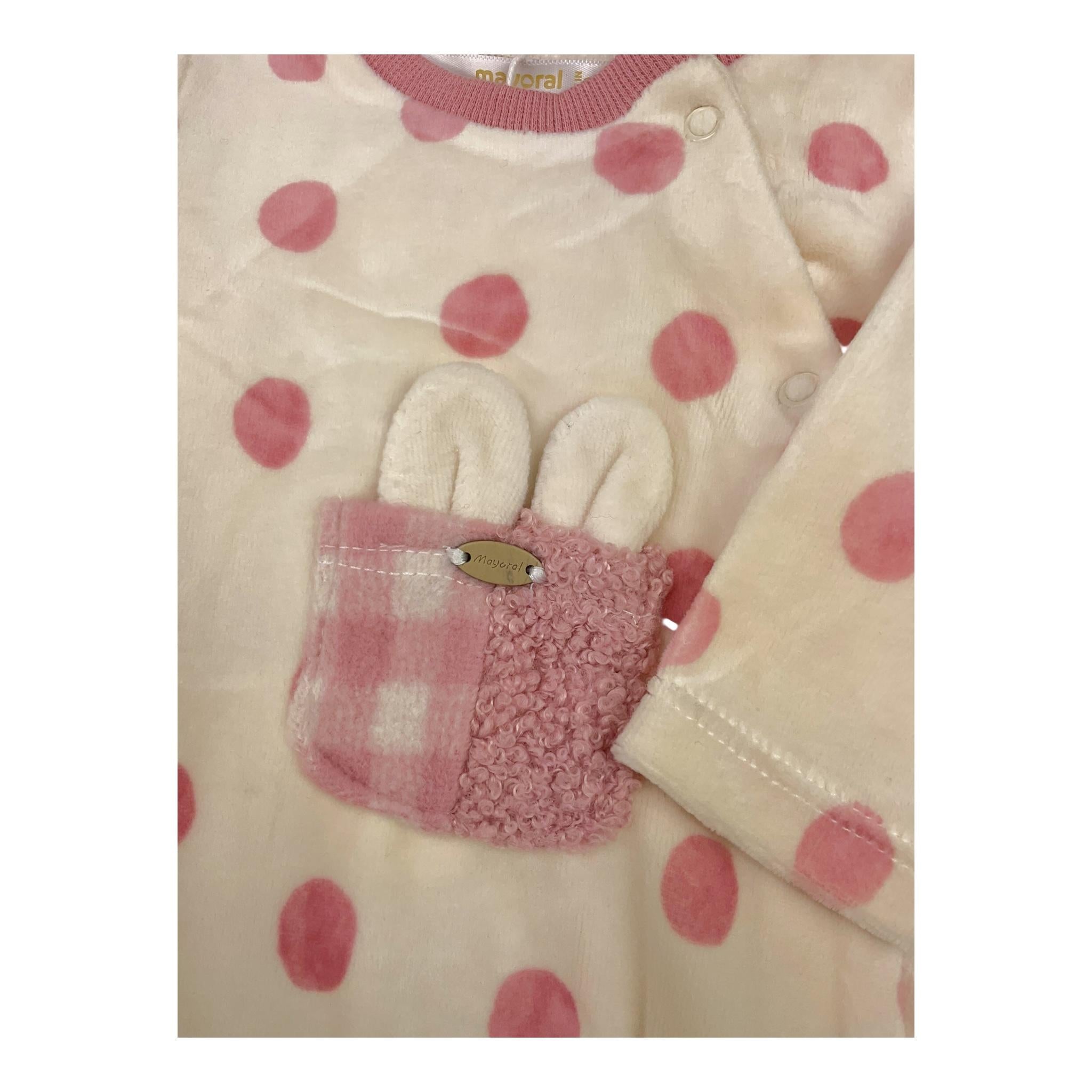 MAYORAL set tutine manica lunga tinta unita in ciniglia Rosa per Neonata 2781X ROSA MAYORAL