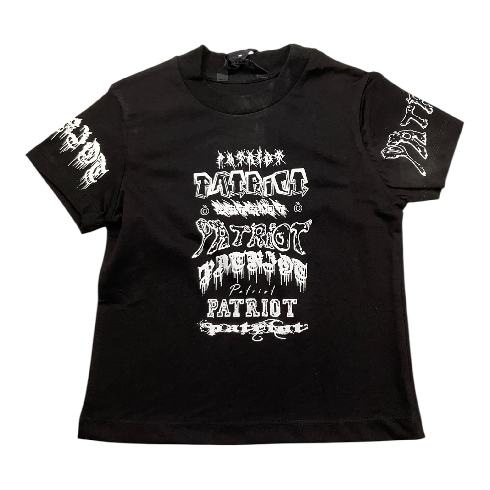 PATRIOT t-shirt girocollo tinta unita con stampa Nero per Neonato TS0012 NERO PATRIOT
