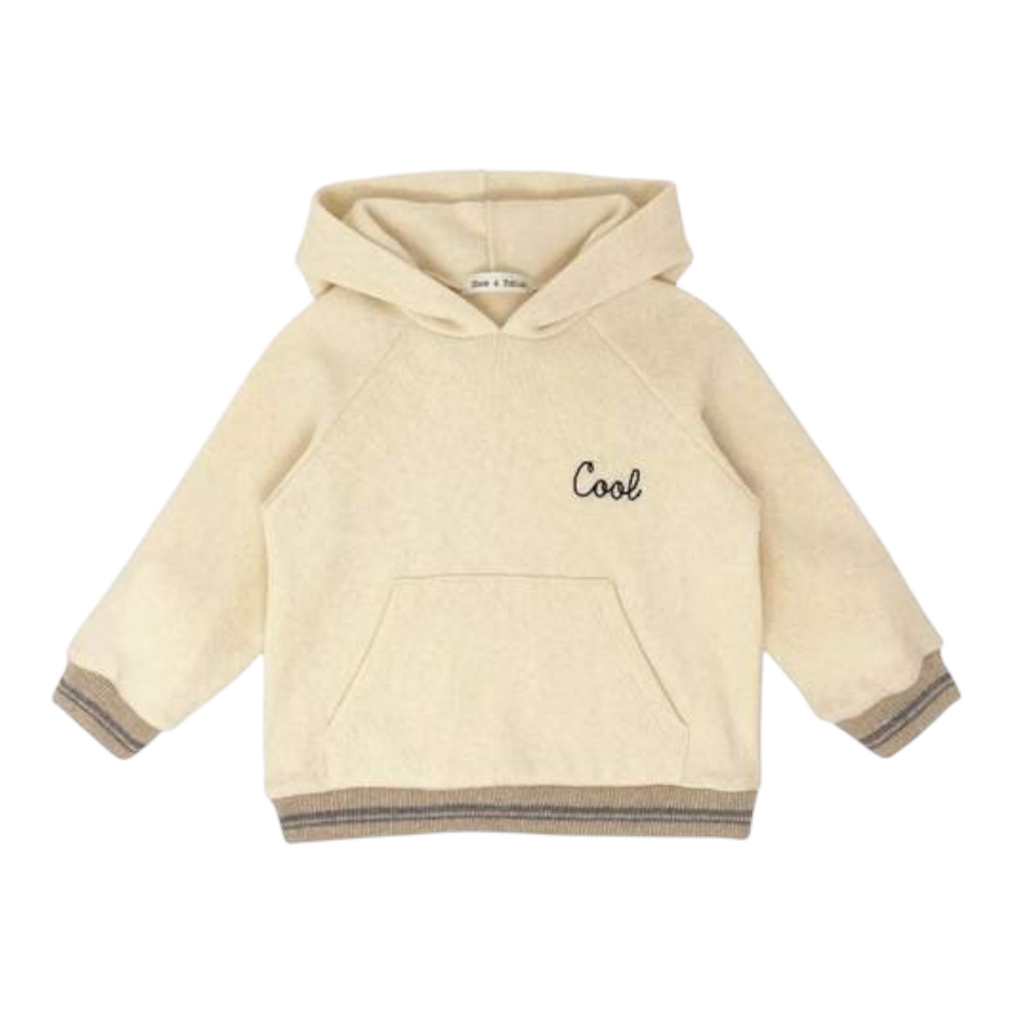 ZHOE & TOBIAH felpa tinta unita con cappuccio e stampa Panna per Neonato KTT34X PANNA ZHOE & TOBIAH