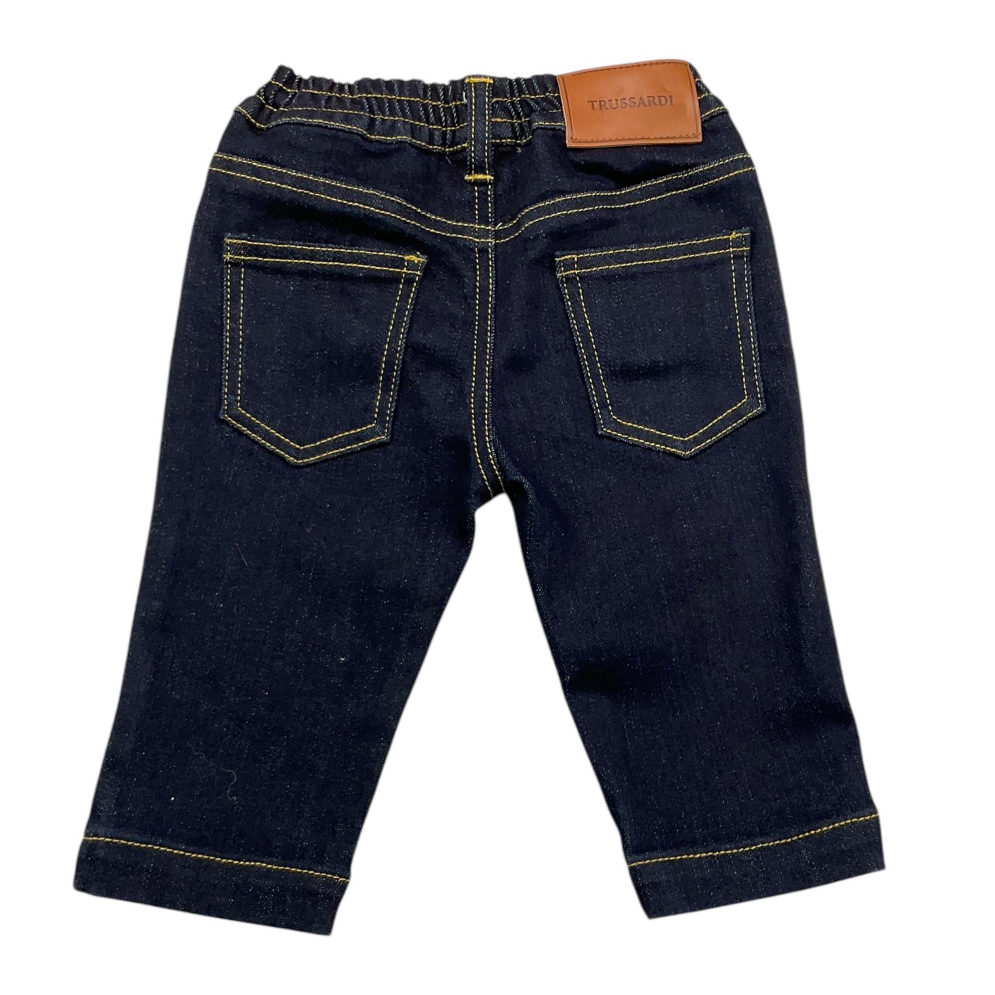 TRUSSARDI jeans tinta unita con elastico in vita Blu per Neonato TIA25098JE BLU TRUSSARDI