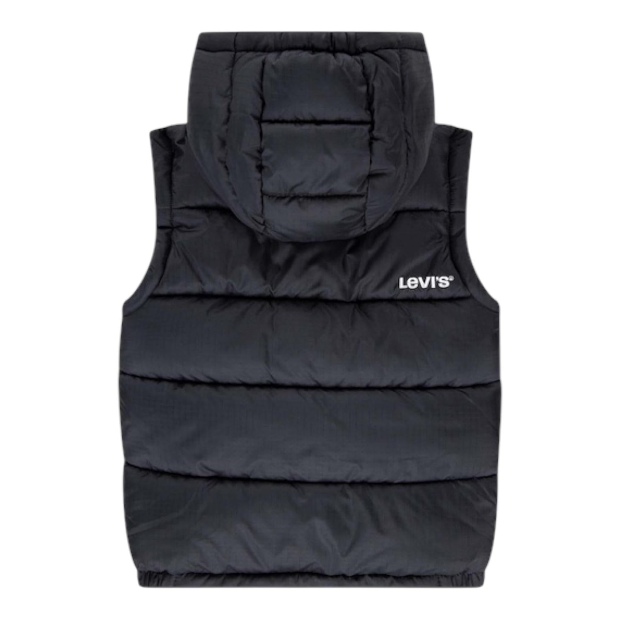 LEVI'S giubbino smanicato tinta unita con zip e cappuccio Nero per Bambino 8EL259 NERO LEVI'S