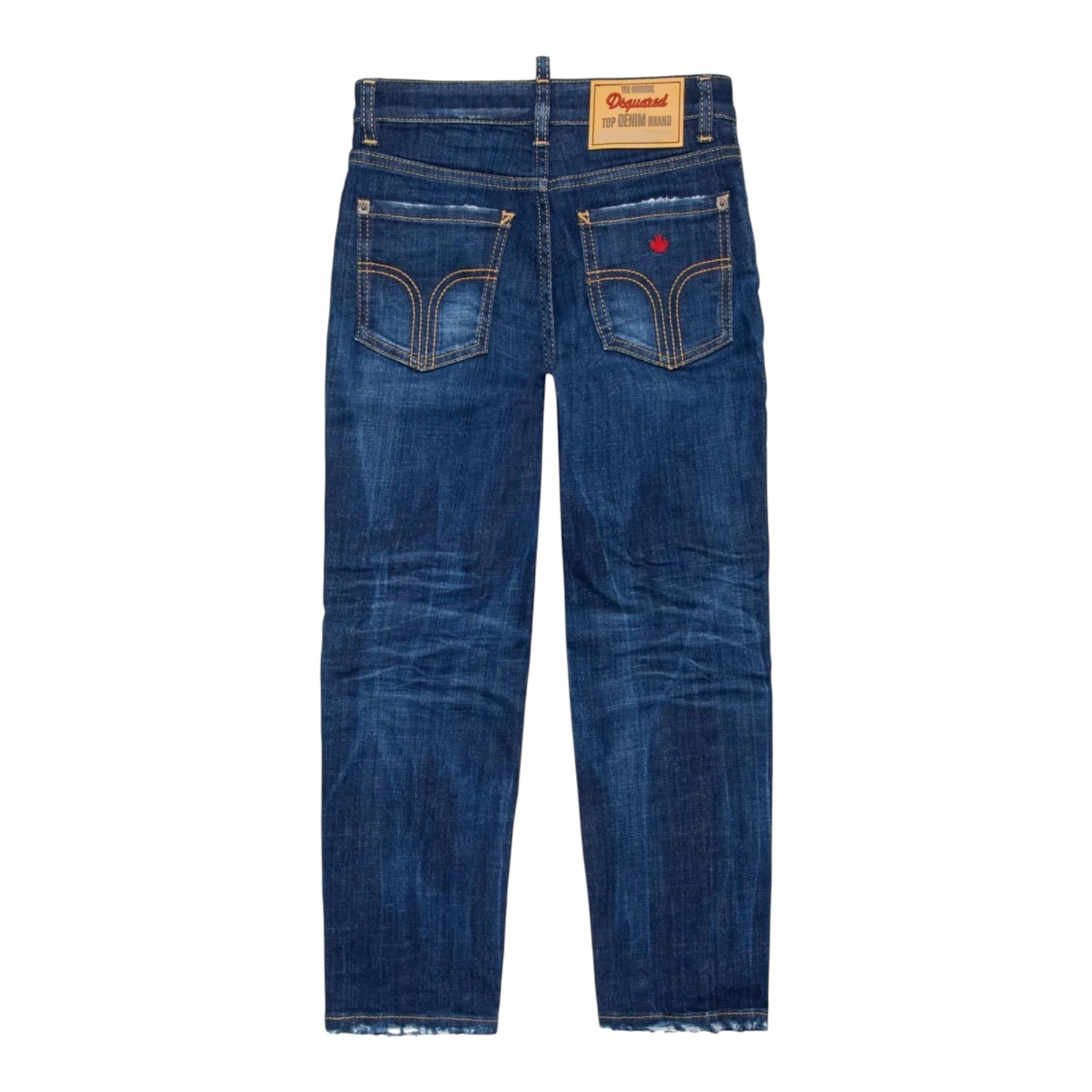 DSQUARED2 jeans tinta unita con strappi Blu per Bambino DQ2241 BLU DSQUARED2