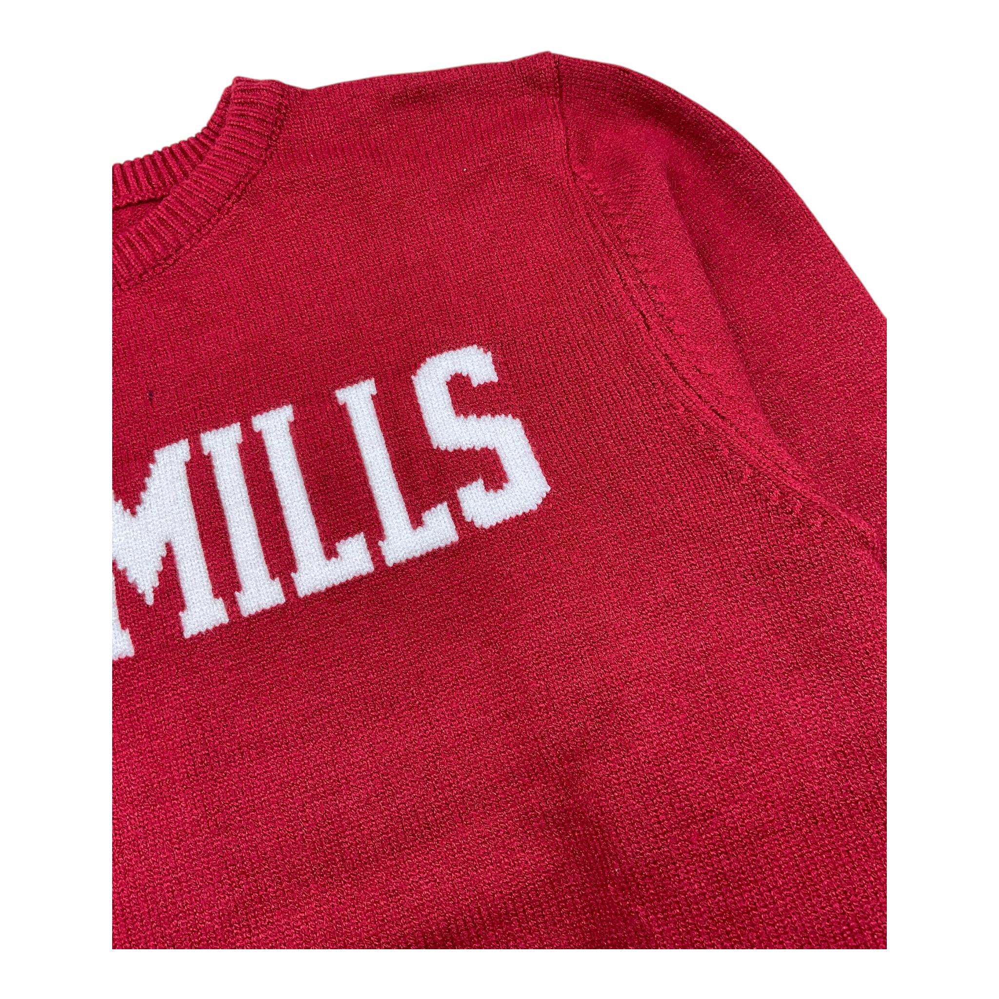 NEVER TOO maglia girocollo tinta unita con stampa Rosso per Bambino NT2143R ROSSO NEVER TOO