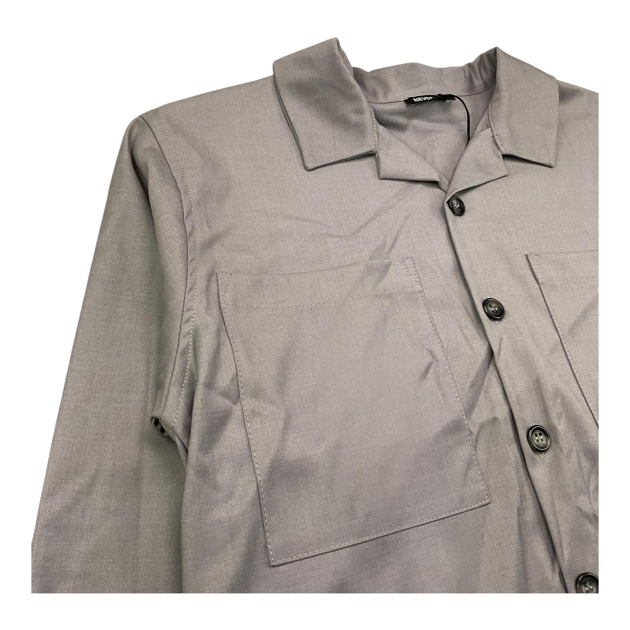 NEVER TOO camicia manica lunga tinta unita Grigio per Bambino NT2100R GRIGIO NEVER TOO
