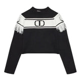 TWINSET maglia girocollo tinta unita con frange Nero per Bambina 242GJ3163XXX NERO TWINSET