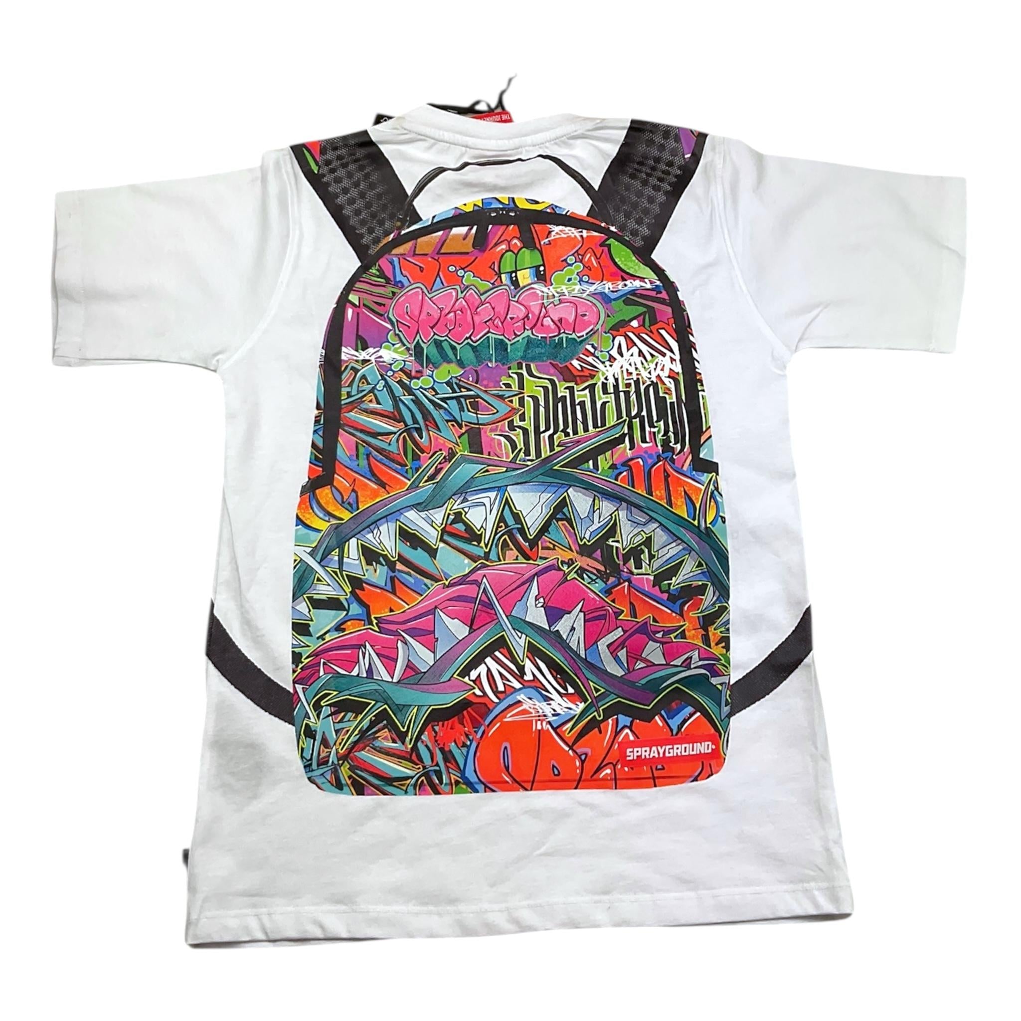 SPRAYGROUND t-shirt girocollo tinta unita con stampa Bianco per Bambino SPY914 BIANCO SPRAYGROUND