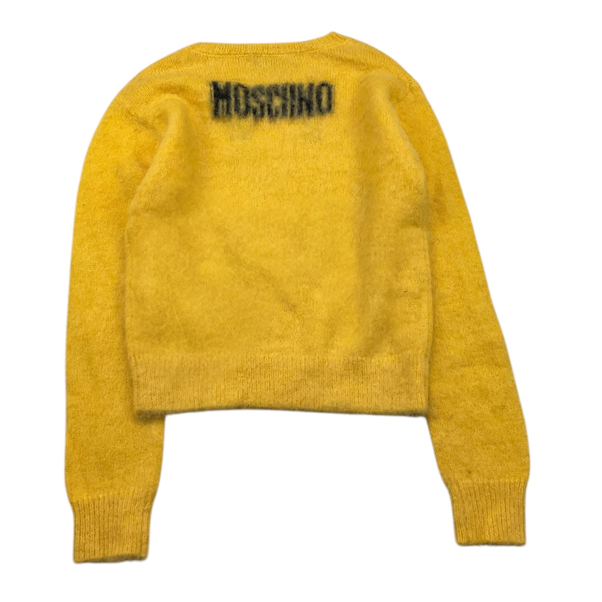 MOSCHINO maglia girocollo tinta unita con stampa Giallo per Bambino HDW02B GIALLO MOSCHINO