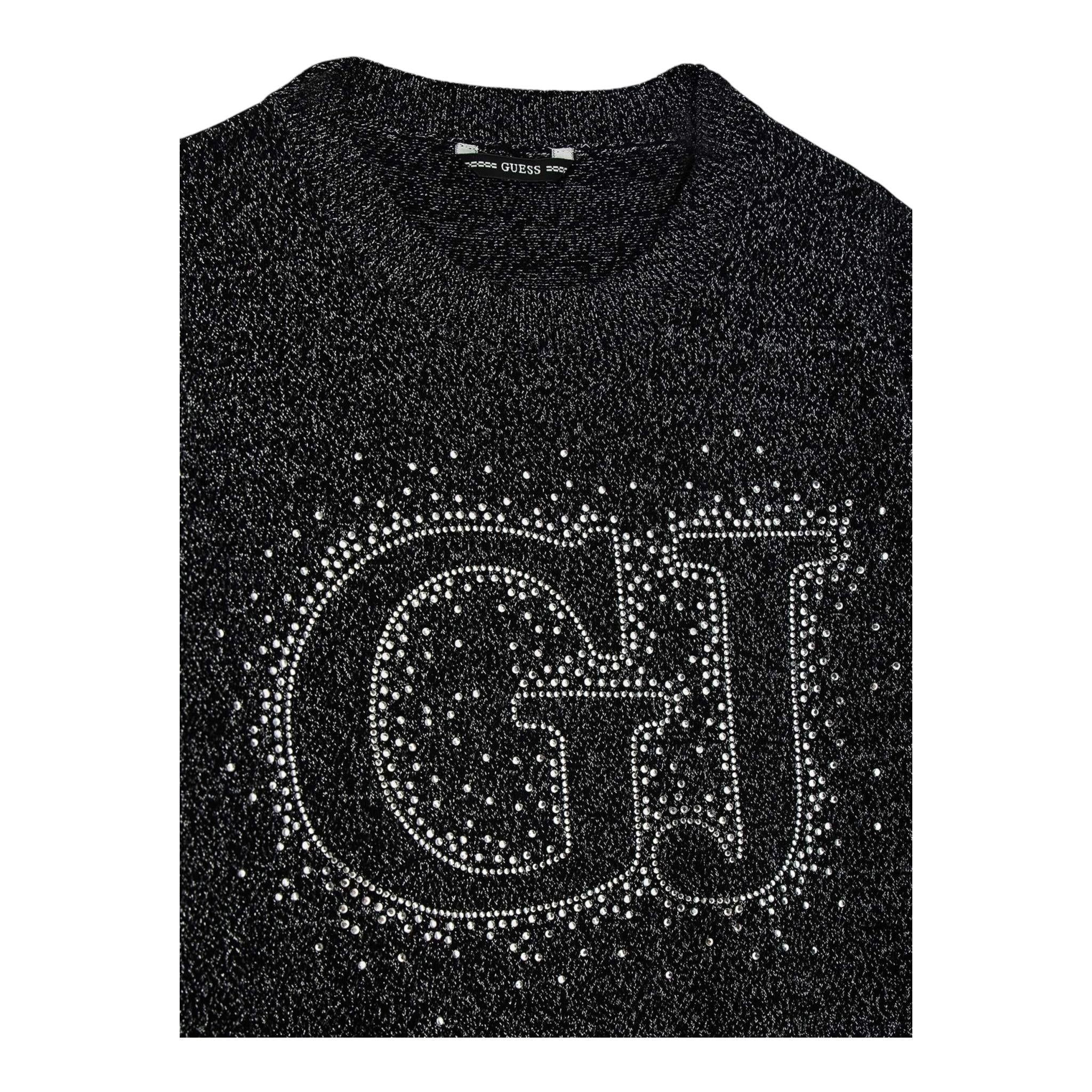 GUESS maglia tinta unita girocollo con brillantini Nero per Bambina J4YR00Z3FP0 NERO GUESS