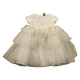 MARLU' abito mezza manica tinta unita con tulle  Bianco per Neonata IH805MCC BIANCO MARLU'