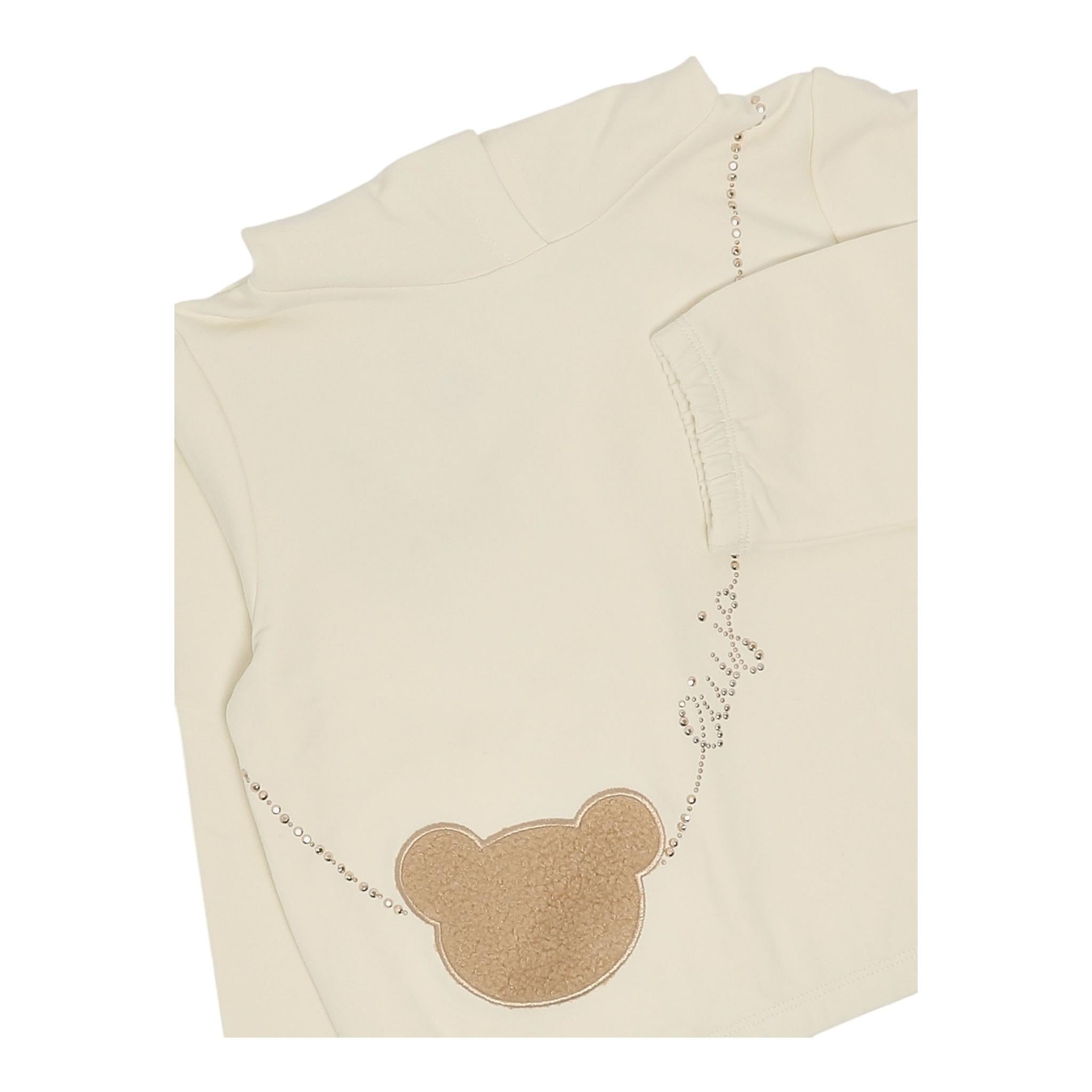 LIU JO felpa tinta unita con cappuccio e stampa Panna per Bambina KF4059X PANNA LIU JO