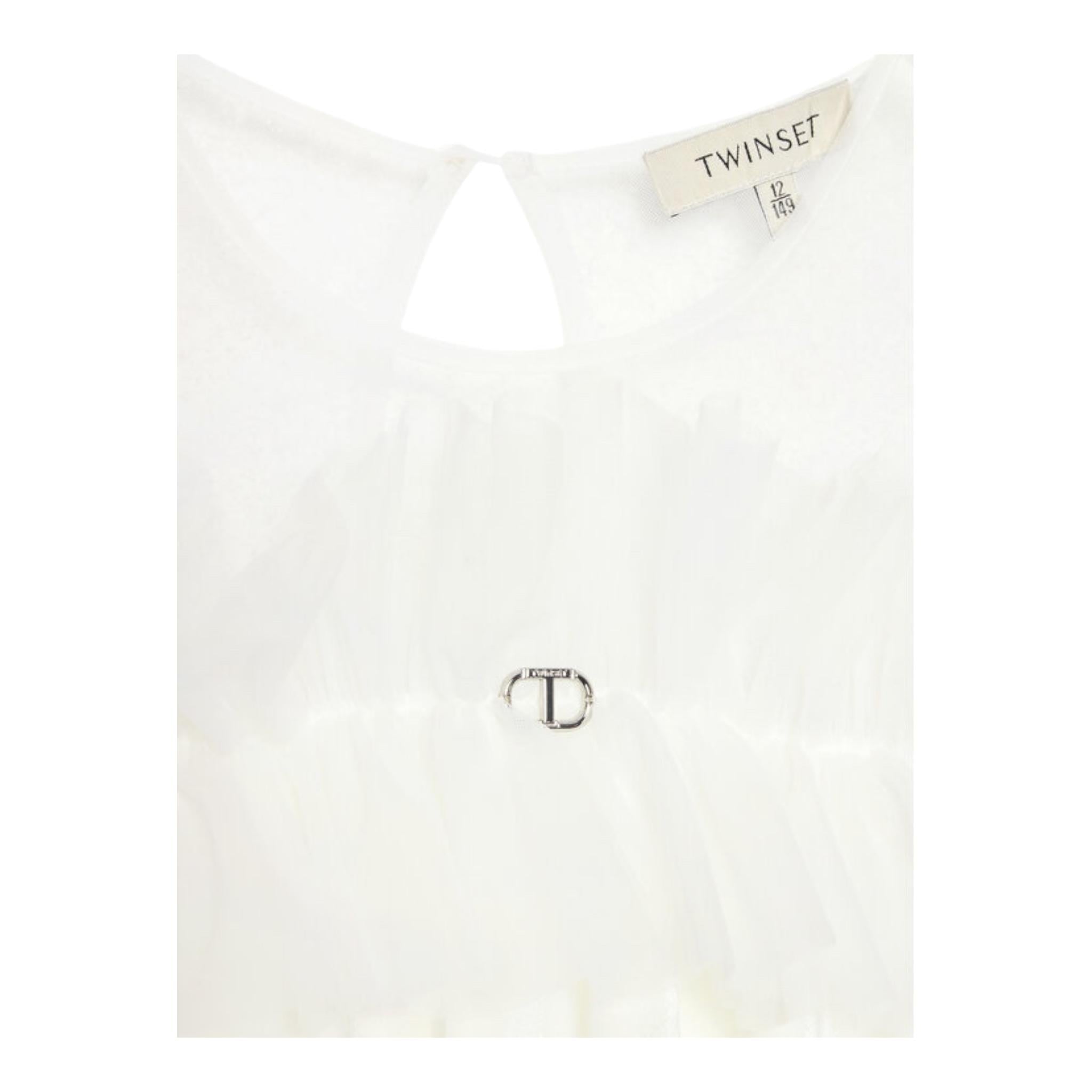 TWINSET abito manica lunga velata tinta unita Bianco per Bambina 242GJ2101 BIANCO TWINSET
