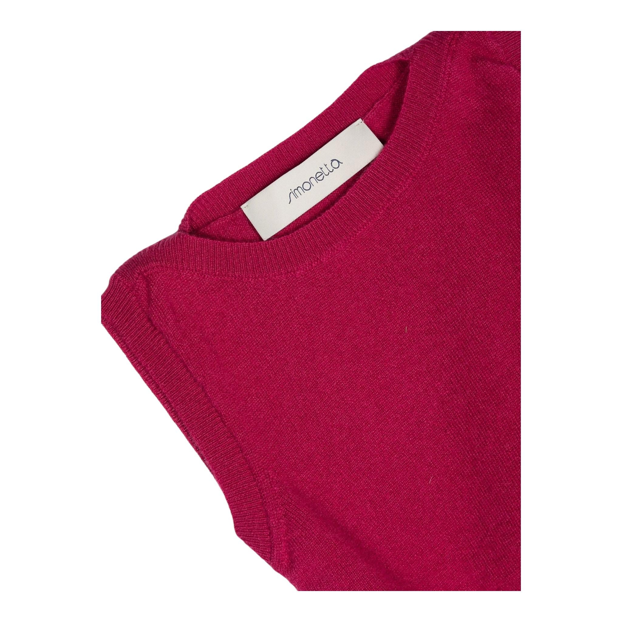 SIMONETTA gilet girocollo tinta unita Fuxia per Bambina SV9A52 FUXIA SIMONETTA