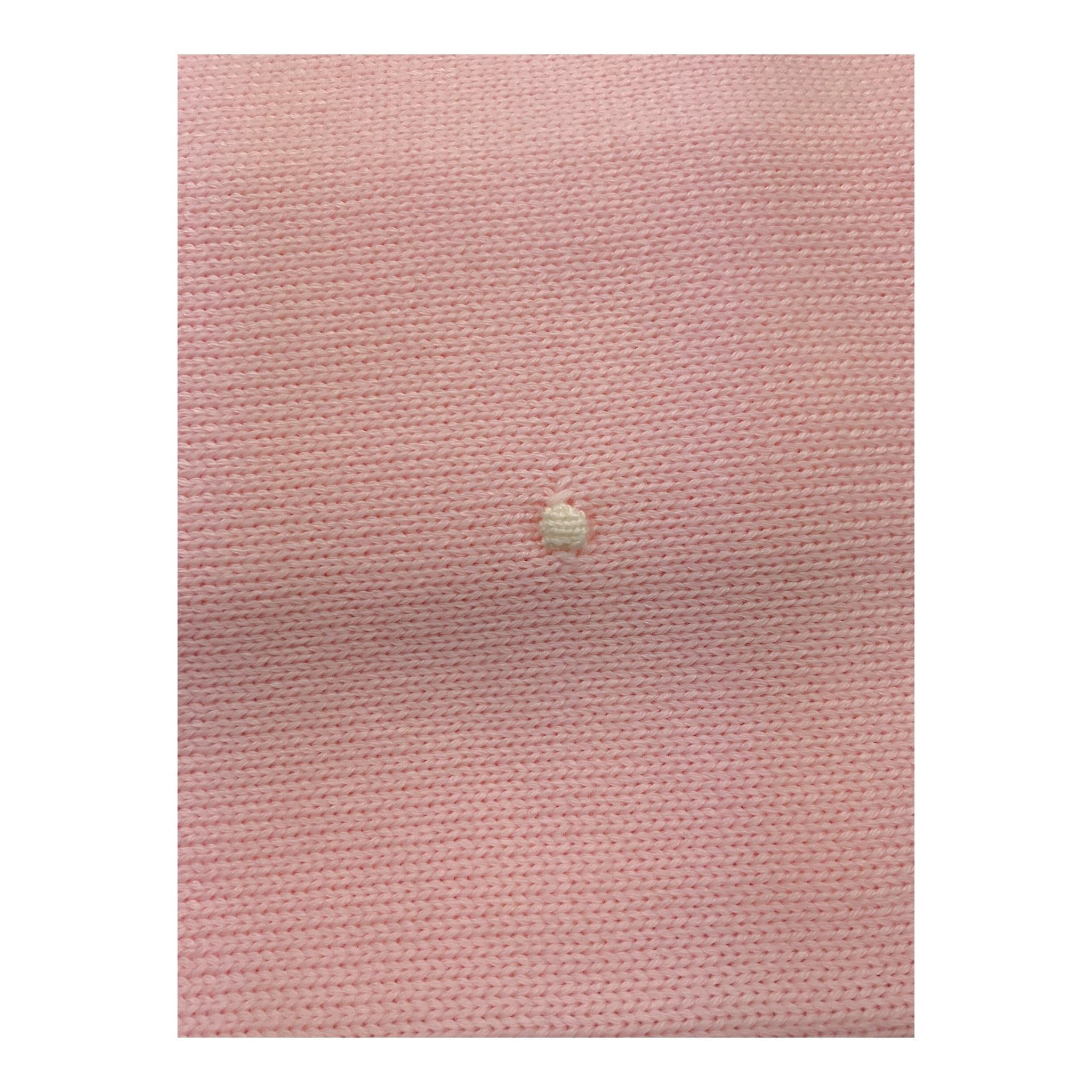 LITTLE BEAR coperta tinta unita con ricami in contrasto Rosa per Neonata 9114X ROSA LITTLE BEAR