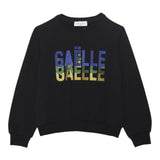 GAELLE felpa chiusa girocollo tinta unita con stampa glitterata Nero per Bambina 2741F00341 NERO GAELLE