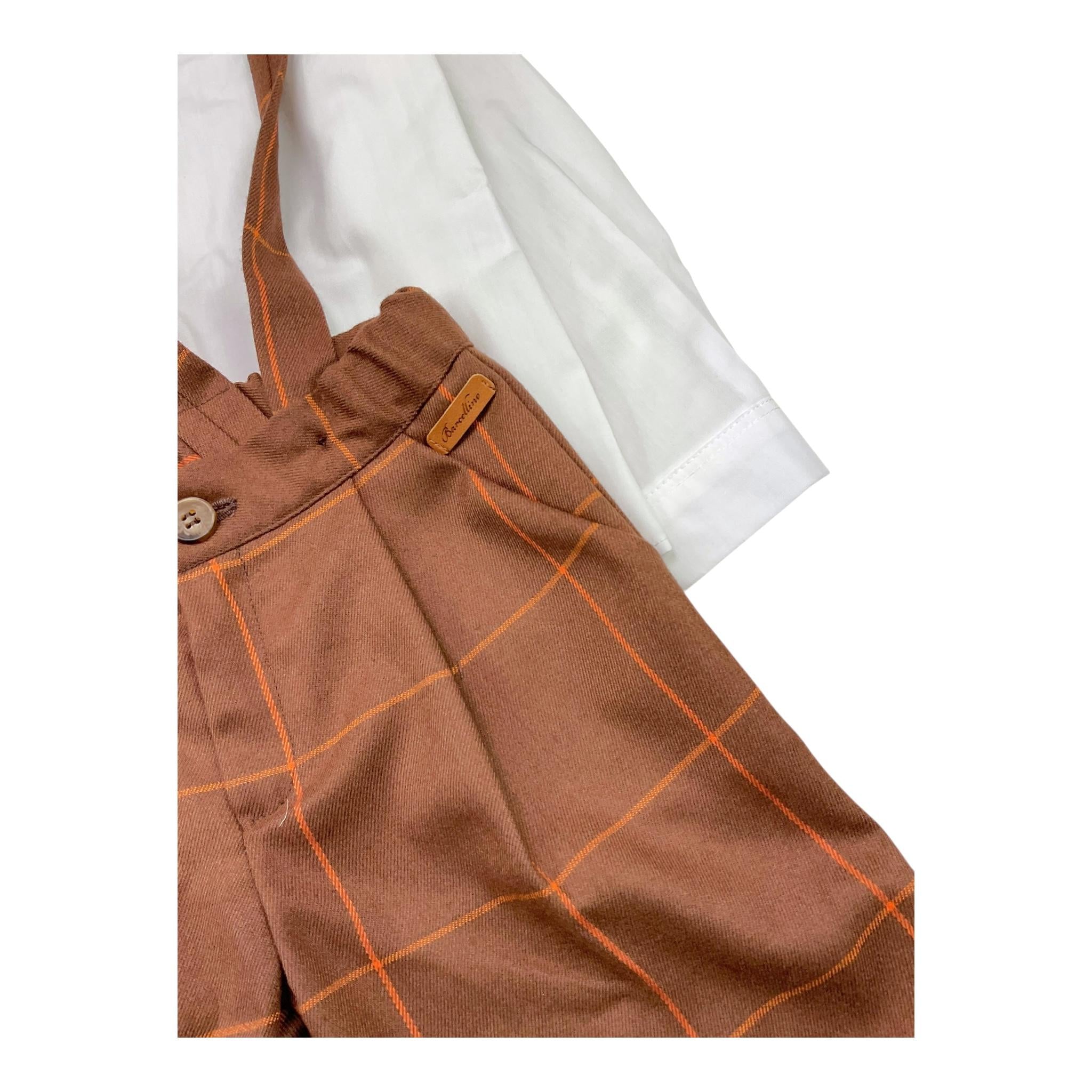 BARCELLINO completo 2pz tinta unita camicia-salopette Bianco per Bambino 105508J BIANCO BARCELLINO