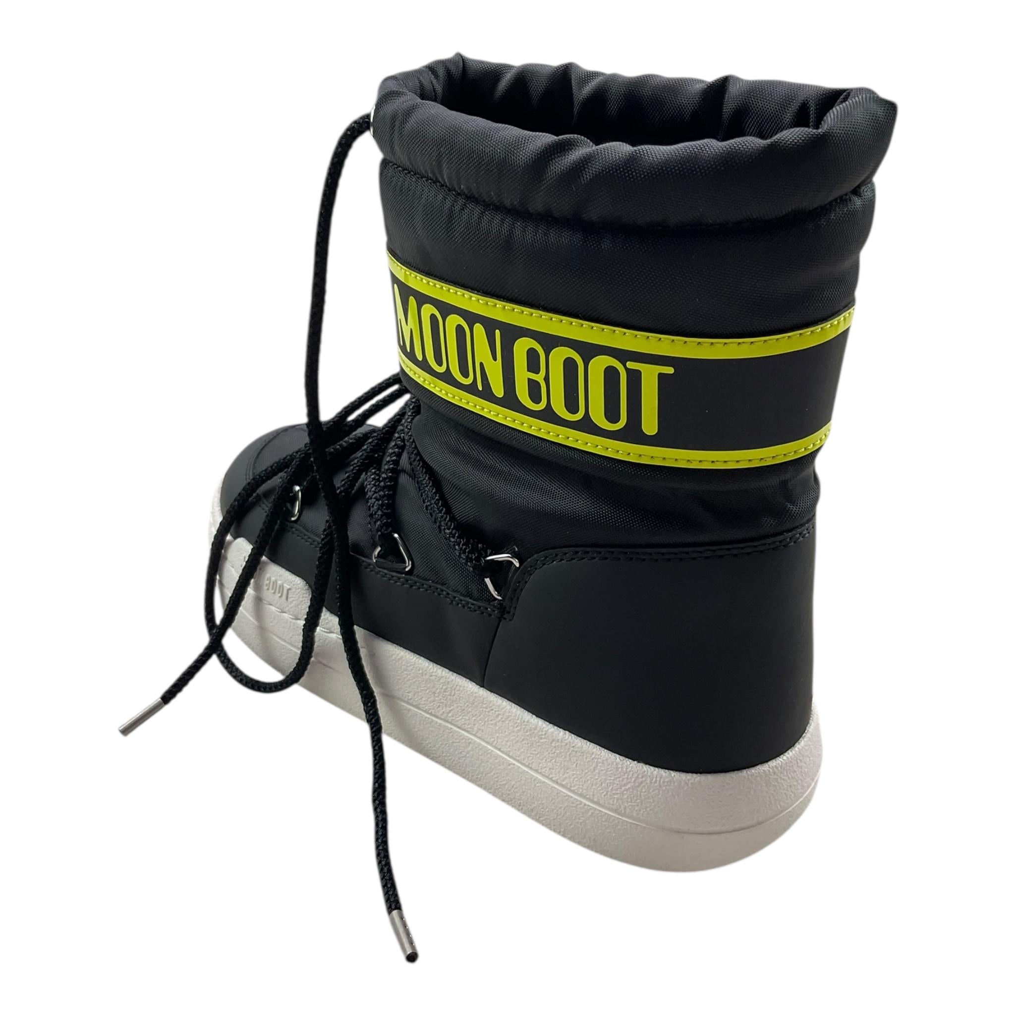 MOON BOOT stivali tinta unita con lacci e logo Nero per Bambina 80D3440020 NERO MOON BOOT