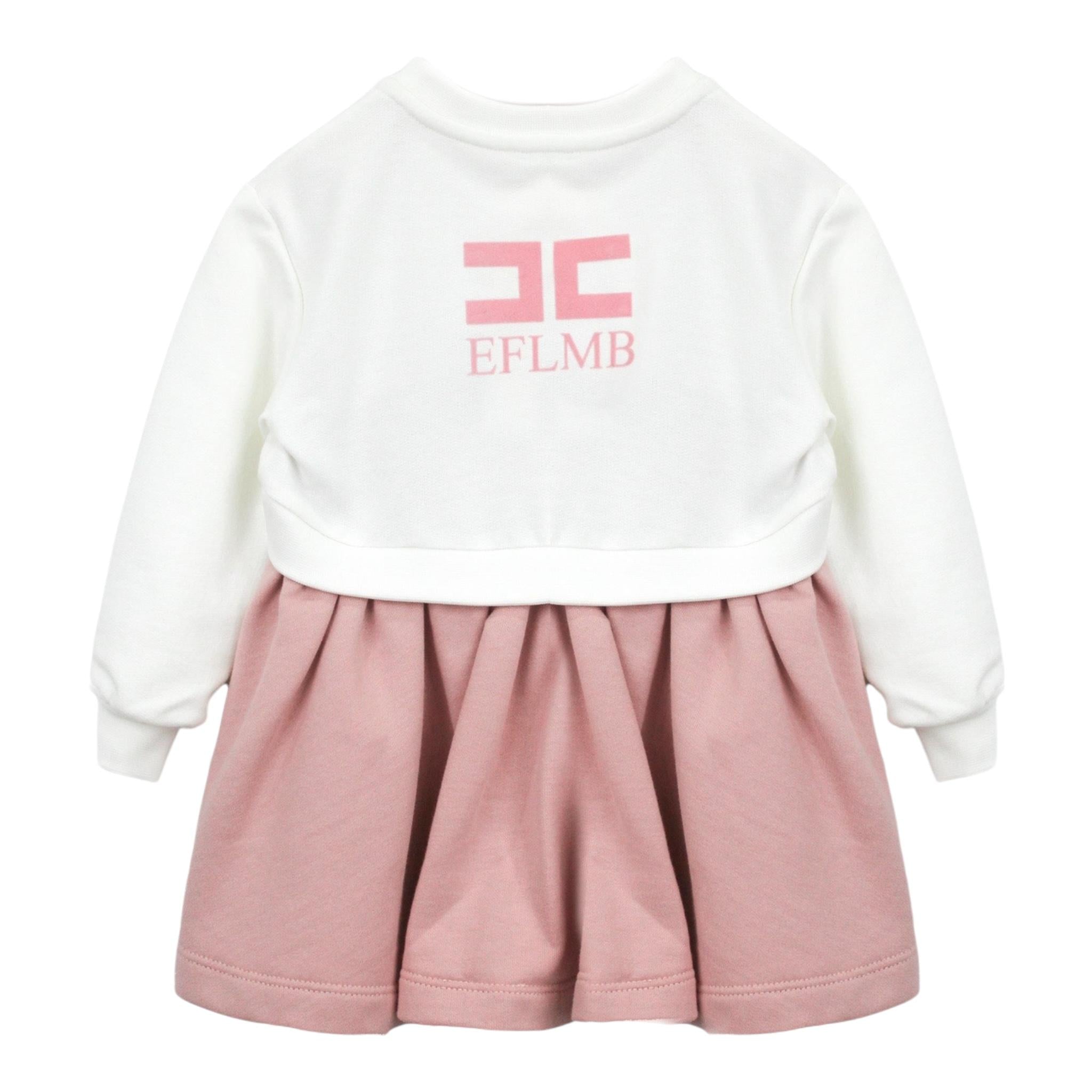 ELISABETTA FRANCHI abito manica lunga bicolore Bianco/rosa per Neonata EGAB180 BIANCO/ROSA ELISABETTA FRANCHI
