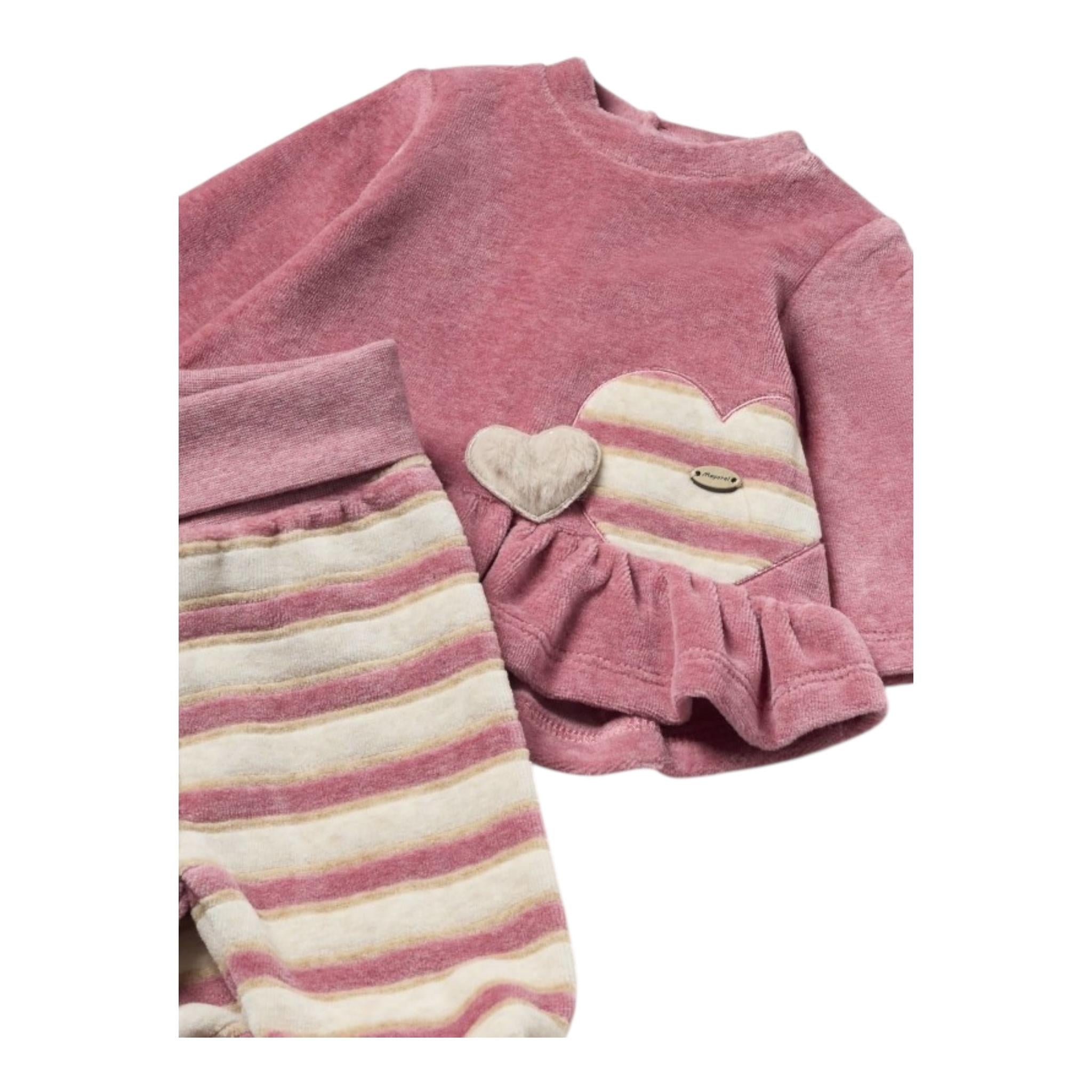 MAYORAL completo 2pz maglia-ghettina fantasia a righe Rosa per Neonata 2505 ROSA MAYORAL