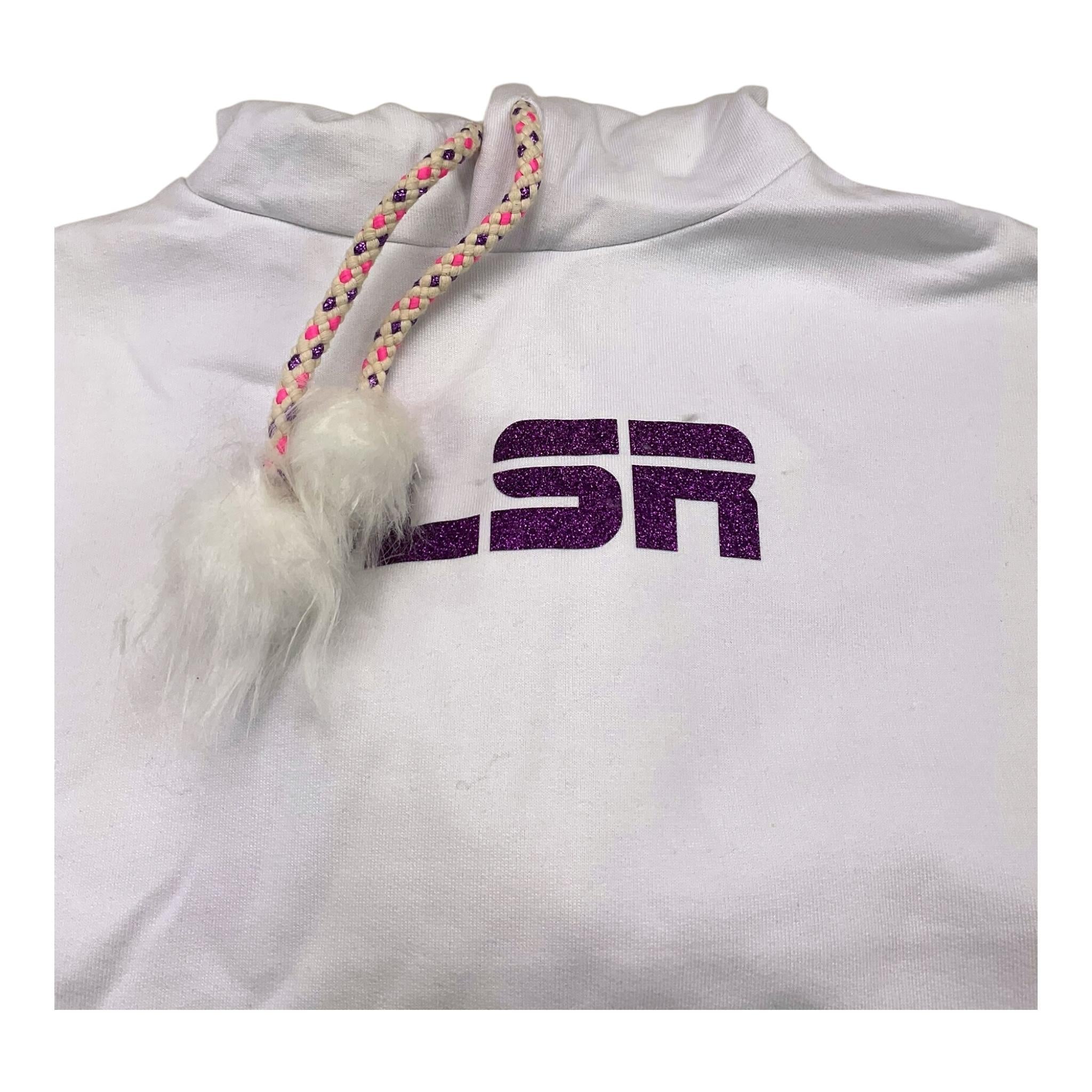 GLSR felpa chiusa con cappuccio tinta unita cn logo Bianco per Bambina GLJST16254 BIANCO GLSR
