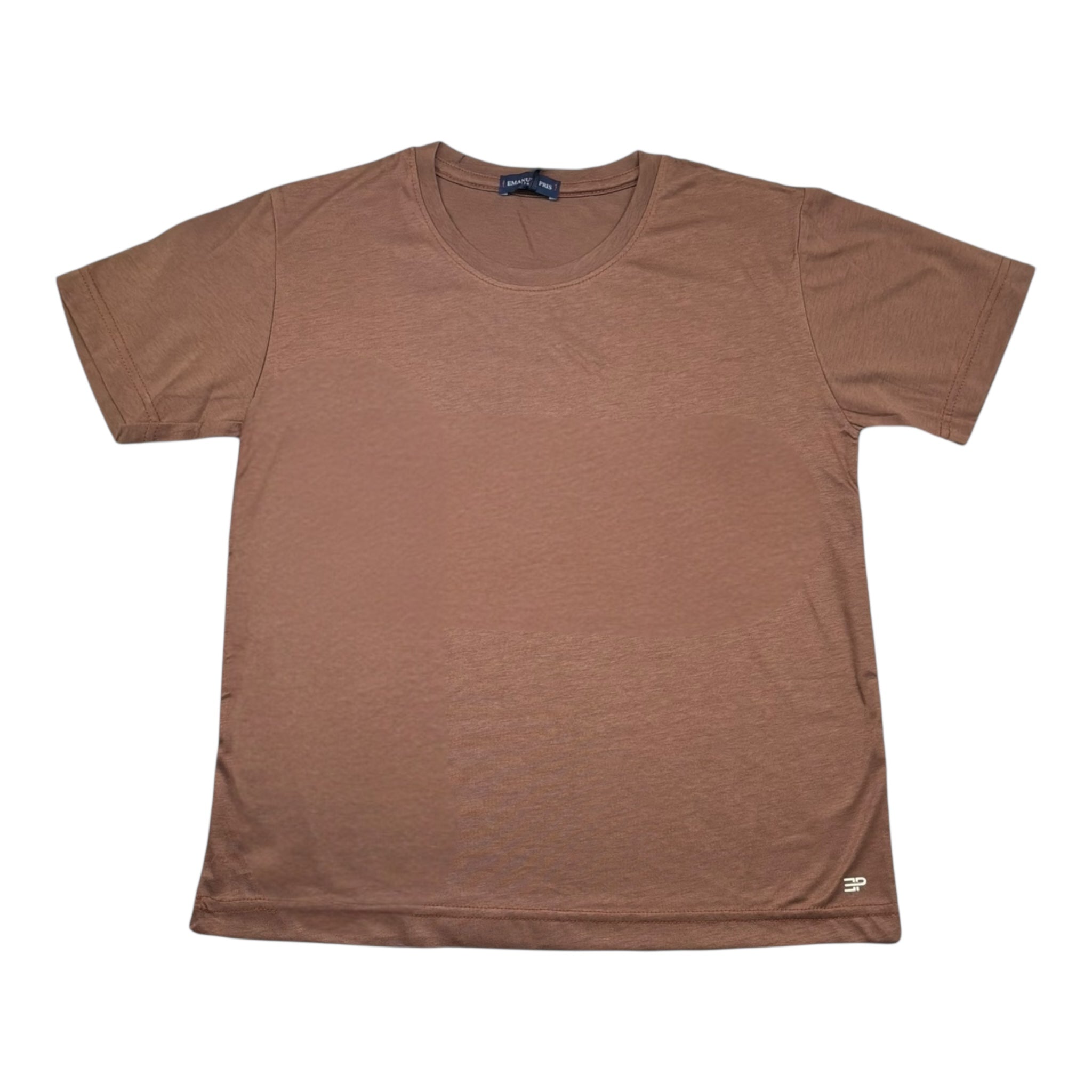 Emanuel Pris T-Shirt Girocollo Tinta Unita per Bambino ETS3136R MARRONE EMANUEL PRIS 