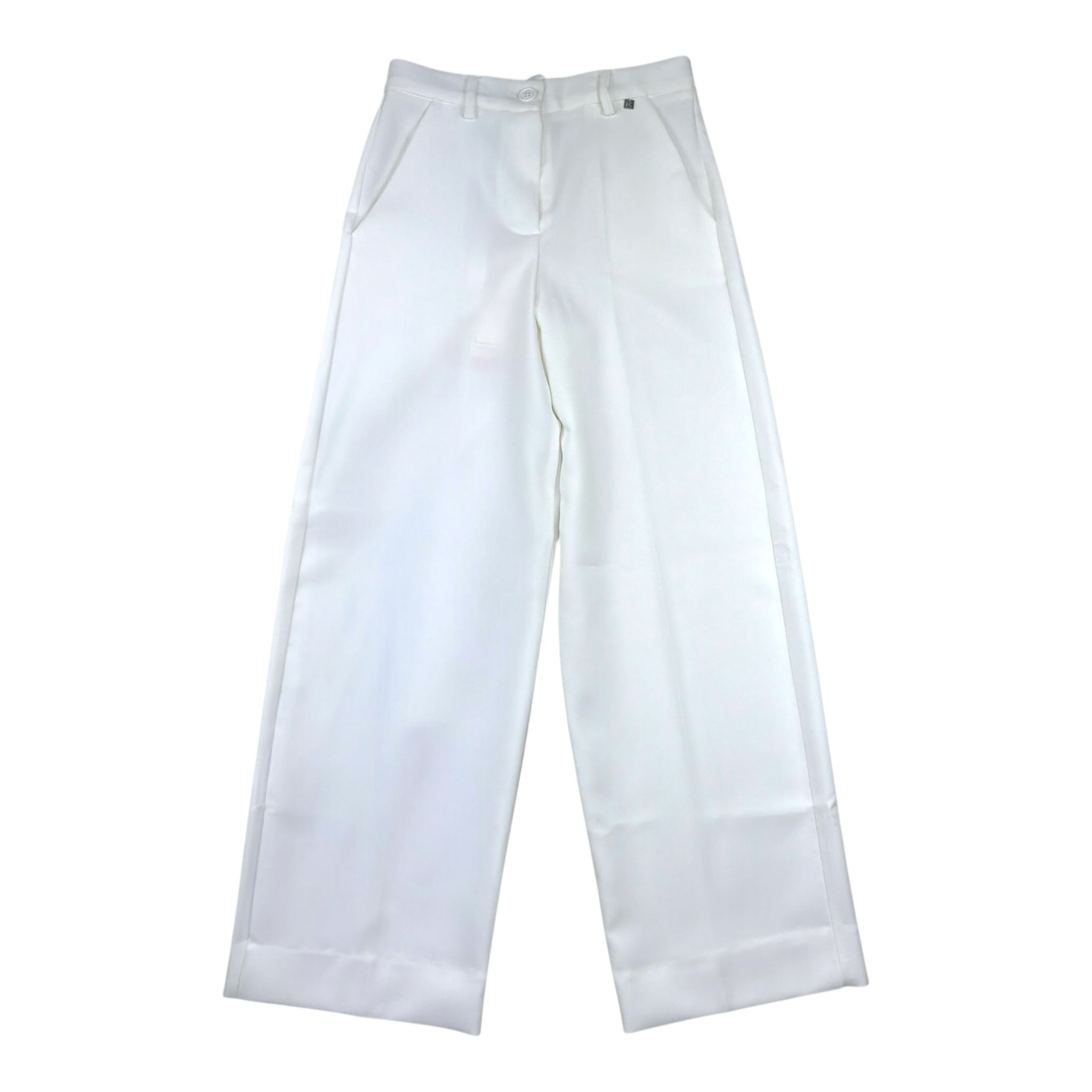 Kocca Pantalone Tinta Unita Modello Palazz per Bambina BUTLARO BIANCO Kocca 