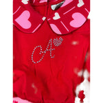 A Dee Abito tinta unita con Stampa Cuori Rosso per Bambina W251701 ROSSO A DEE 