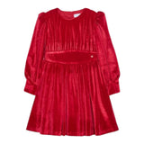 Abel & Lula Abito tinta unita In Velluto Rosso per Bambina 5528 ROSSO ABEL & LULA 