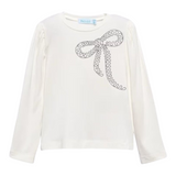 Abel & Lula Shirt Girocollo tinta unita con Applicazioni Panna per Bambina 5608 PANNA ABEL & LULA 