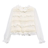 Abel & Lula Camicia Manica Lunga tinta unita Panna per Bambina 5614 PANNA ABEL & LULA 