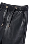 Abel & Lula Pantalone Palazzo tinta unita In Ecopelle Nero per Bambina 5726 NERO ABEL & LULA 