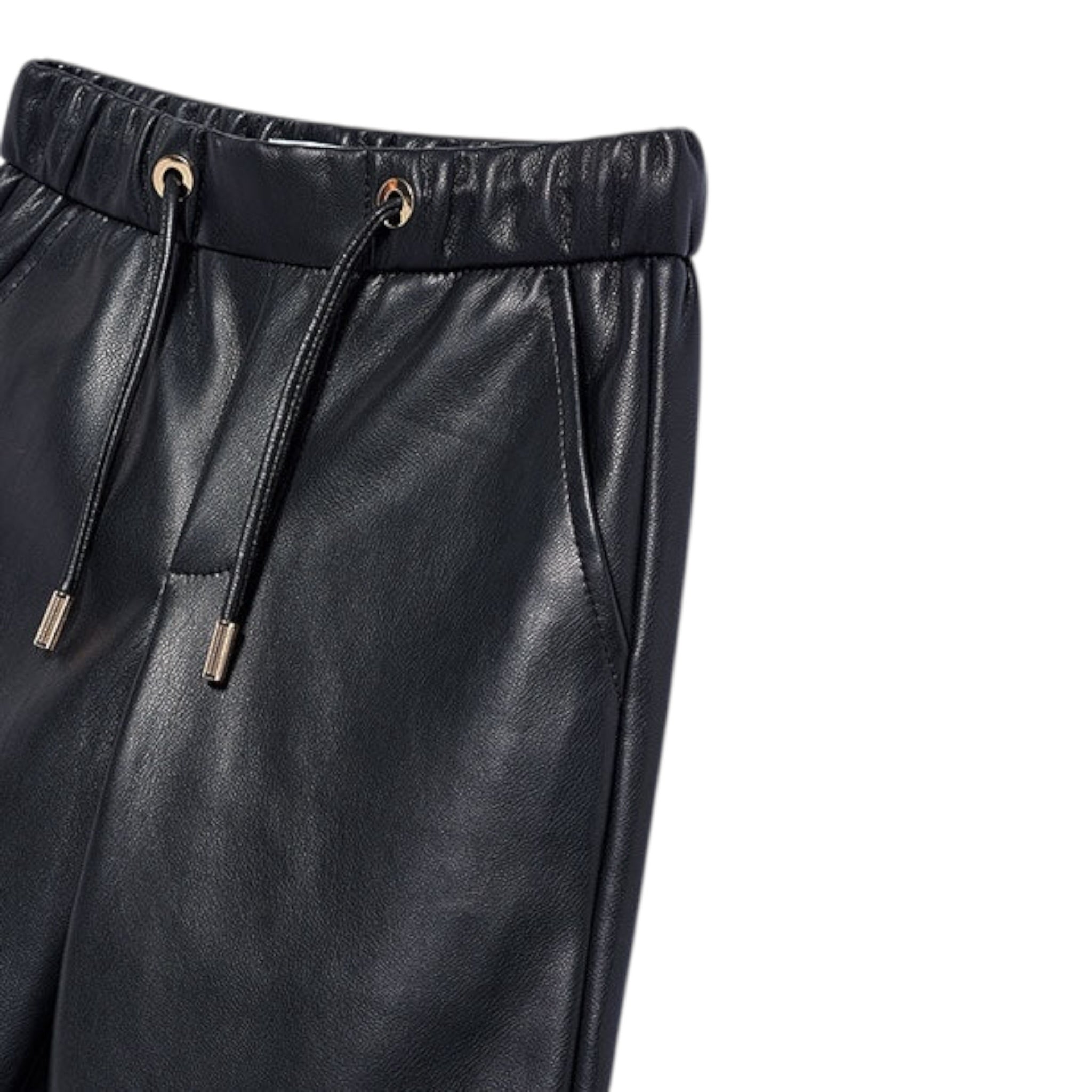 Abel & Lula Pantalone Palazzo tinta unita In Ecopelle Nero per Bambina 5726 NERO ABEL & LULA 