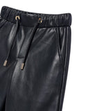 Abel & Lula Pantalone Palazzo tinta unita In Ecopelle Nero per Bambina 5726 NERO ABEL & LULA 