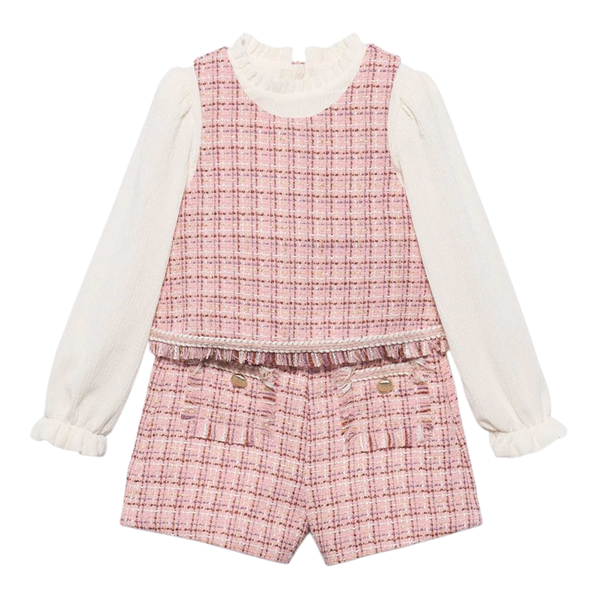 Abel & Lula Completo 2 Pezzi Camicia-Short Rosa per Bambina 5727 ROSA ABEL & LULA 