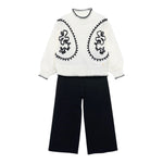 Abel & Lula Completo 2 Pezzi Maglia-Pantalone Bianco/Nero per Bambina 5729 BIANCO/NERO ABEL & LULA 
